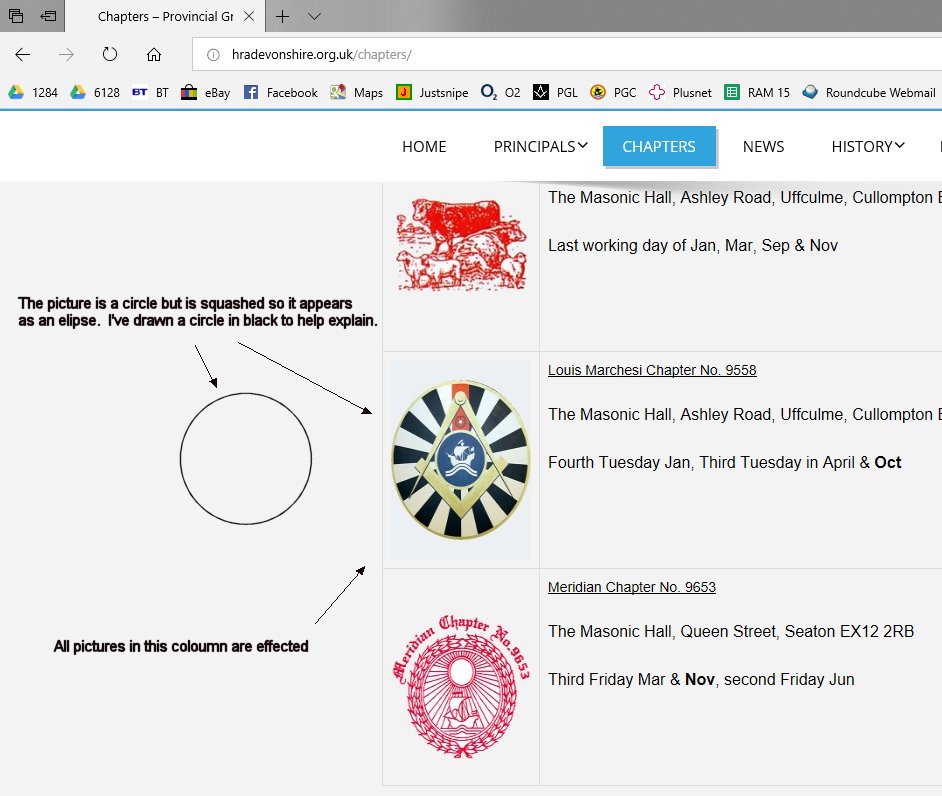 images display wrong size